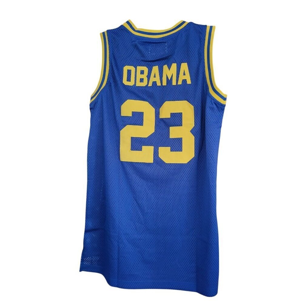 Barack Obama #23 Punahou High School STITCHED Basketball Jersey Size Medium